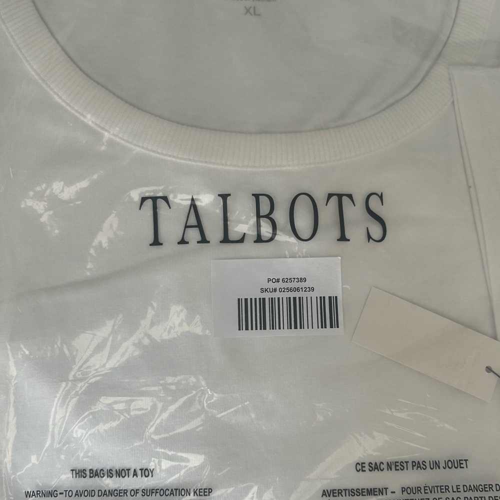 Talbots White Crew Neck Tee